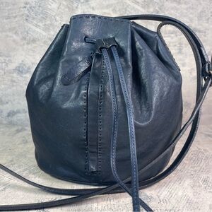 Johnny Farah RIMINI LEATHER BAG - Navy Blue